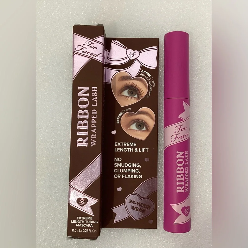 Too Faced Ribbon Wrapped Lash Mascara Color Chocolate Extreme Length Tubing
